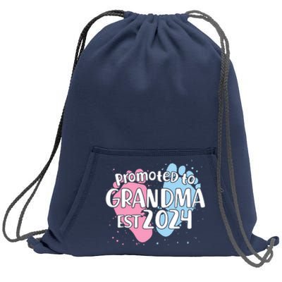 Cute Promoted To Grandma Est 2024 Sweatshirt Cinch Pack Bag