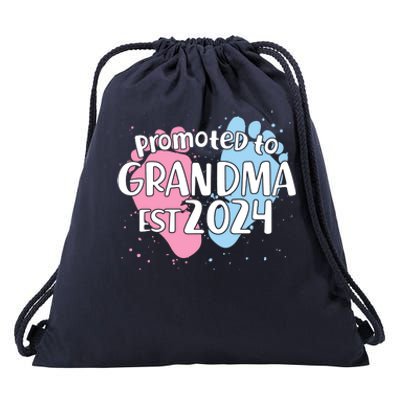 Cute Promoted To Grandma Est 2024 Drawstring Bag