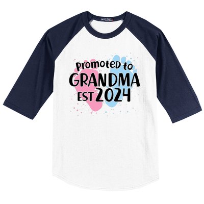 Cute Promoted To Grandma Est 2024 Baseball Sleeve Shirt