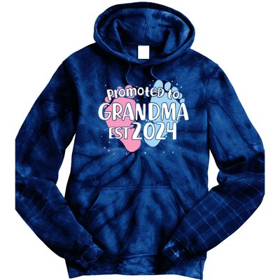 Cute Promoted To Grandma Est 2024 Tie Dye Hoodie