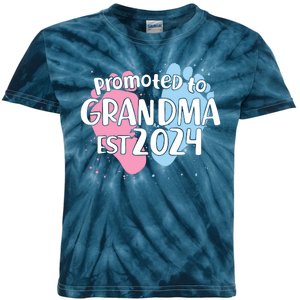 Cute Promoted To Grandma Est 2024 Kids Tie-Dye T-Shirt