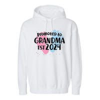 Cute Promoted To Grandma Est 2024 Garment-Dyed Fleece Hoodie