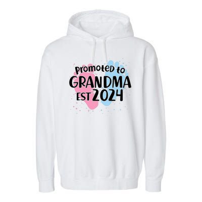 Cute Promoted To Grandma Est 2024 Garment-Dyed Fleece Hoodie