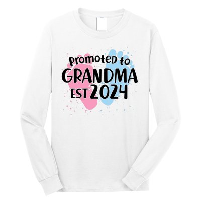 Cute Promoted To Grandma Est 2024 Long Sleeve Shirt