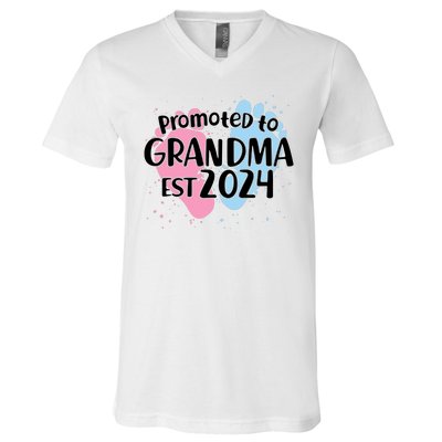 Cute Promoted To Grandma Est 2024 V-Neck T-Shirt