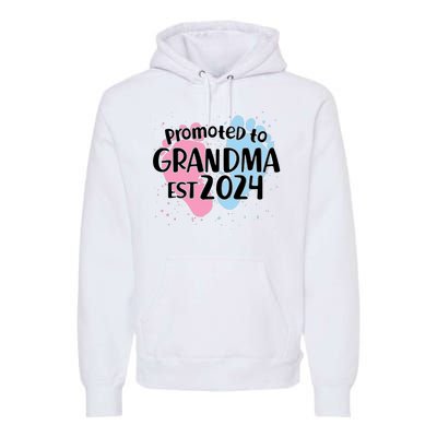 Cute Promoted To Grandma Est 2024 Premium Hoodie