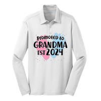 Cute Promoted To Grandma Est 2024 Silk Touch Performance Long Sleeve Polo