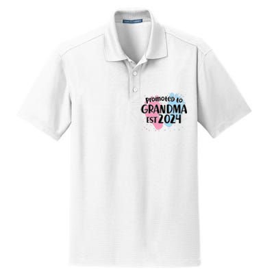 Cute Promoted To Grandma Est 2024 Dry Zone Grid Polo