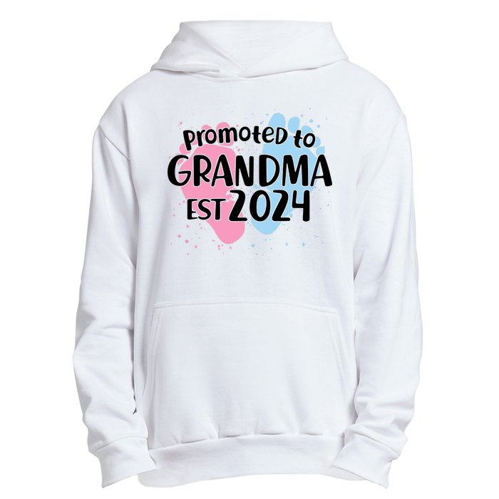 Cute Promoted To Grandma Est 2024 Urban Pullover Hoodie