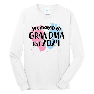 Cute Promoted To Grandma Est 2024 Tall Long Sleeve T-Shirt