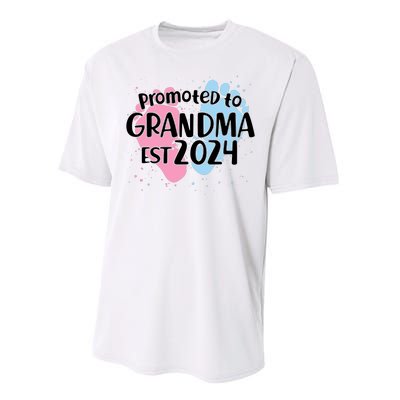 Cute Promoted To Grandma Est 2024 Performance Sprint T-Shirt