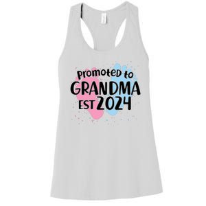 Cute Promoted To Grandma Est 2024 Women's Racerback Tank