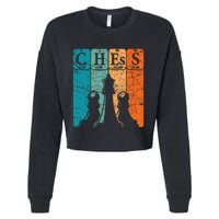 Chess Periodic Table Elements Nerd Chess Player Vintage Cropped Pullover Crew