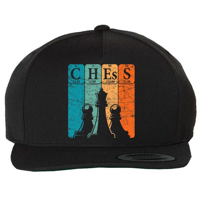 Chess Periodic Table Elements Nerd Chess Player Vintage Wool Snapback Cap