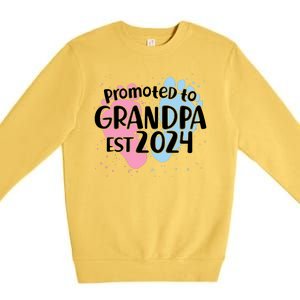 Cute Promoted To Grandpa Est 2024 Premium Crewneck Sweatshirt