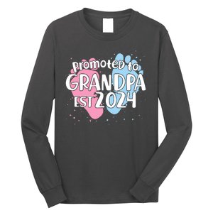 Cute Promoted To Grandpa Est 2024 Long Sleeve Shirt