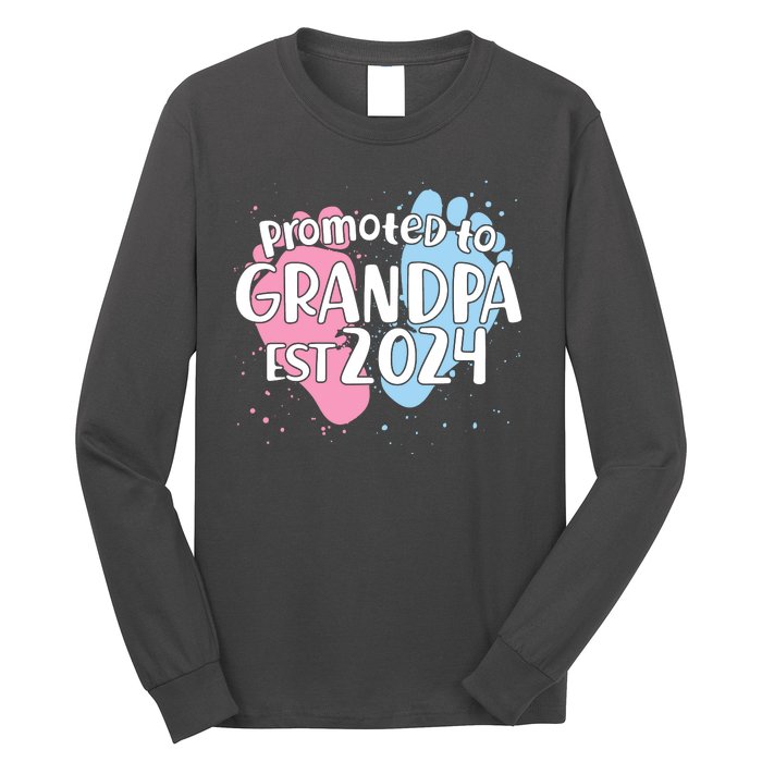 Cute Promoted To Grandpa Est 2024 Long Sleeve Shirt