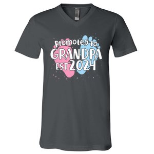 Cute Promoted To Grandpa Est 2024 V-Neck T-Shirt