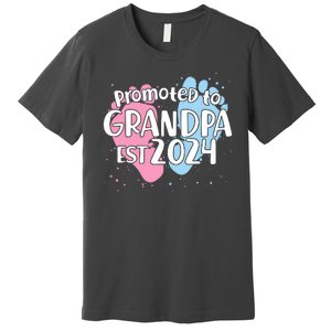 Cute Promoted To Grandpa Est 2024 Premium T-Shirt