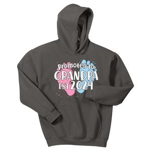 Cute Promoted To Grandpa Est 2024 Kids Hoodie