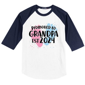 Cute Promoted To Grandpa Est 2024 Baseball Sleeve Shirt