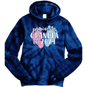 Cute Promoted To Grandpa Est 2024 Tie Dye Hoodie