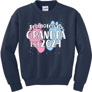 Cute Promoted To Grandpa Est 2024 Kids Sweatshirt