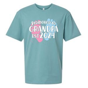 Cute Promoted To Grandpa Est 2024 Sueded Cloud Jersey T-Shirt