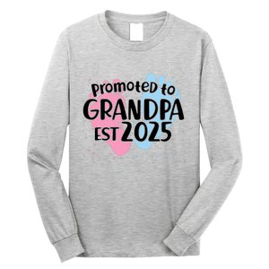 Cute Promoted To Grandpa Est 2025 Long Sleeve Shirt