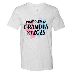 Cute Promoted To Grandpa Est 2025 V-Neck T-Shirt