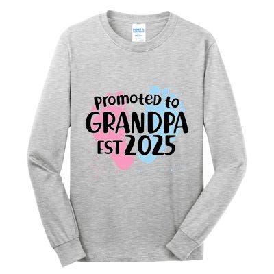 Cute Promoted To Grandpa Est 2025 Tall Long Sleeve T-Shirt