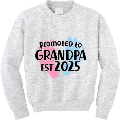 Cute Promoted To Grandpa Est 2025 Kids Sweatshirt