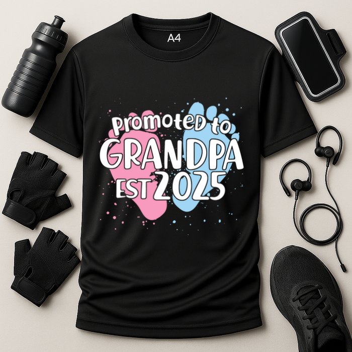 Cute Promoted To Grandpa Est 2025 Cooling Performance Crew T-Shirt