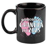 Cute Promoted To Grandpa Est 2025 11oz C Handle Ceramic Mug