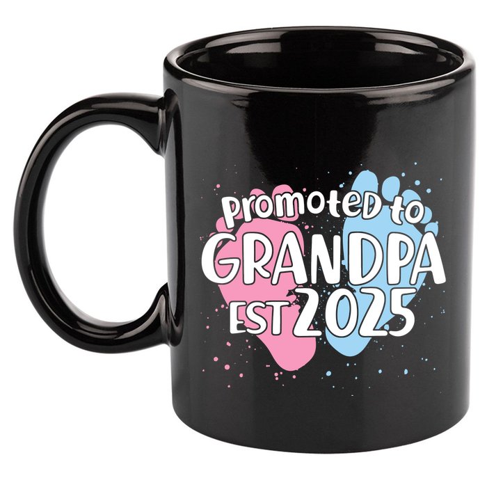 Cute Promoted To Grandpa Est 2025 11oz C Handle Ceramic Mug