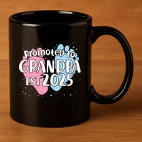 Cute Promoted To Grandpa Est 2025 11oz C Handle Ceramic Mug