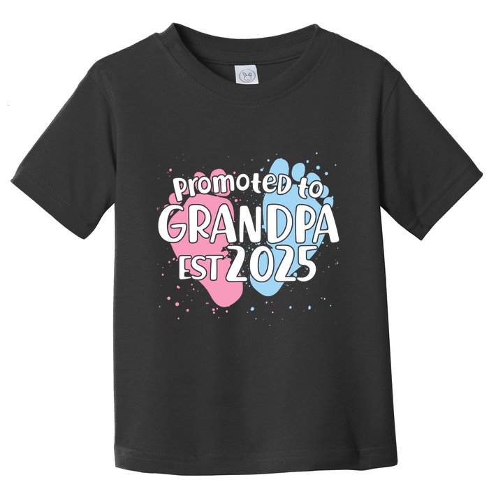 Cute Promoted To Grandpa Est 2025 Toddler T-Shirt