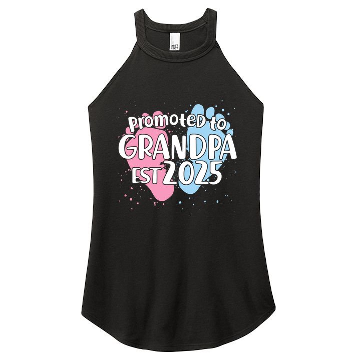 Cute Promoted To Grandpa Est 2025 Women's Perfect Tri Rocker Tank