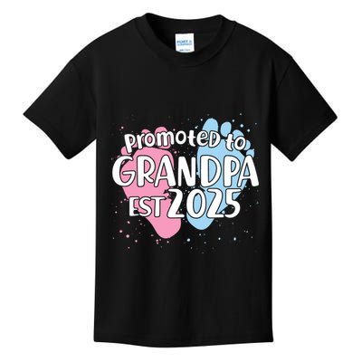 Cute Promoted To Grandpa Est 2025 Kids T-Shirt