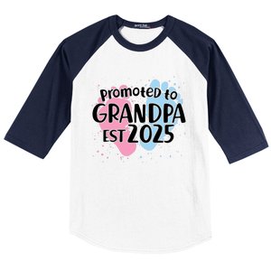 Cute Promoted To Grandpa Est 2025 Baseball Sleeve Shirt