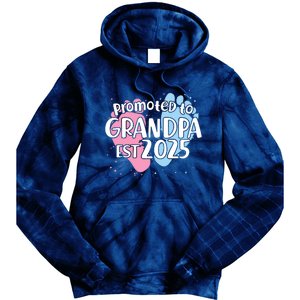 Cute Promoted To Grandpa Est 2025 Tie Dye Hoodie