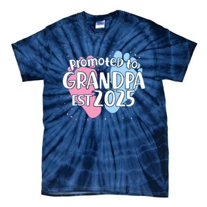 Cute Promoted To Grandpa Est 2025 Tie-Dye T-Shirt