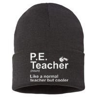 Cool Pe Teacher Art Physical Education Teacher Sustainable Knit Beanie