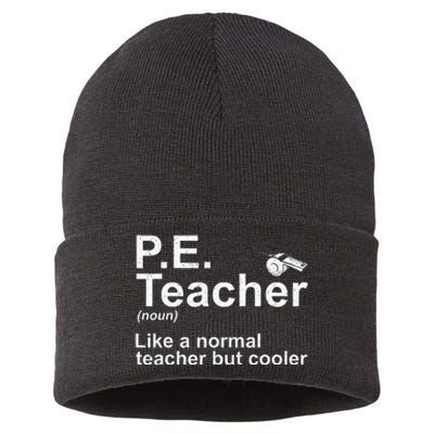 Cool Pe Teacher Art Physical Education Teacher Sustainable Knit Beanie