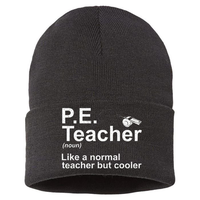 Cool Pe Teacher Art Physical Education Teacher Sustainable Knit Beanie