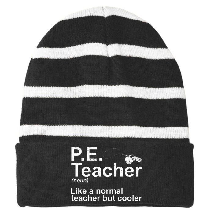 Cool Pe Teacher Art Physical Education Teacher Striped Beanie with Solid Band