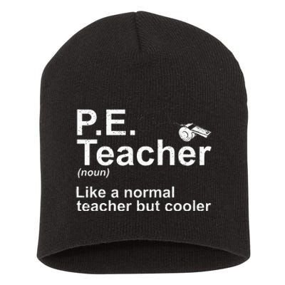 Cool Pe Teacher Art Physical Education Teacher Short Acrylic Beanie