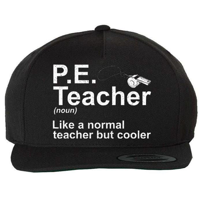 Cool Pe Teacher Art Physical Education Teacher Wool Snapback Cap