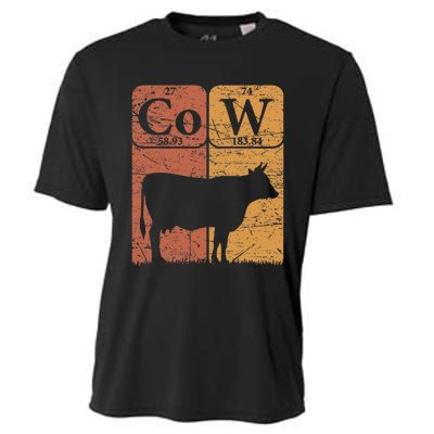 Cow Periodic Table Elements Cow Farmer Vintage Cow Lover Cooling Performance Crew T-Shirt