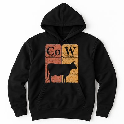 Cow Periodic Table Elements Cow Farmer Vintage Cow Lover Hoodie